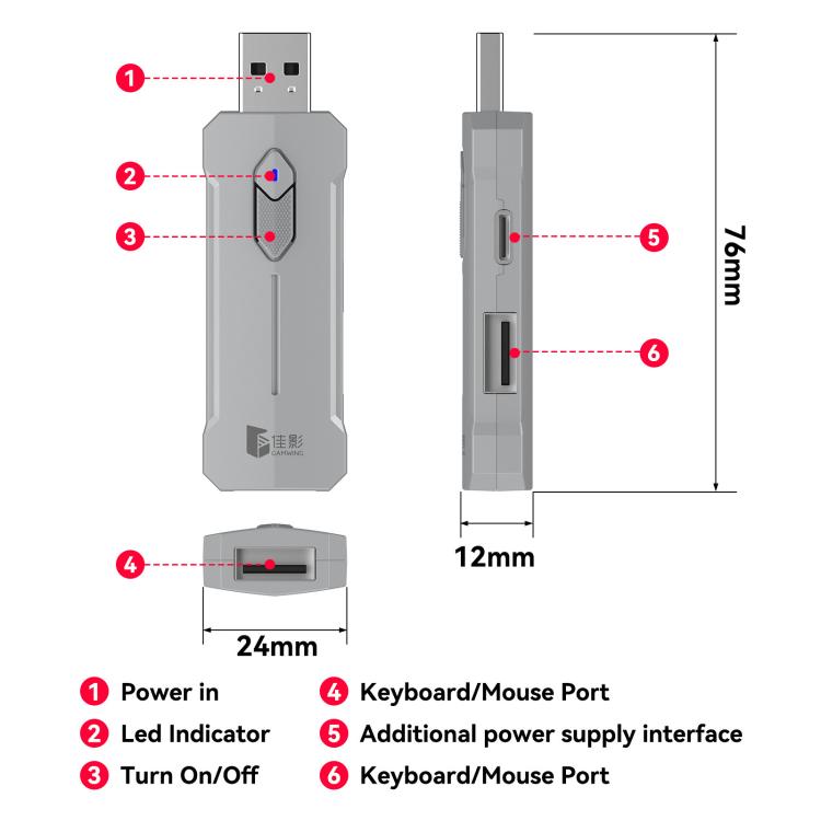Gamwing Console Mobile Game Keyboard, Mouse and Converter Set