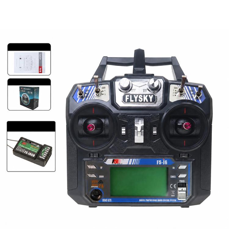 FlySky 2.4GHz 6CH Radio System Two-way RC Transmitter Controller — I6+IA6B Left Throttle