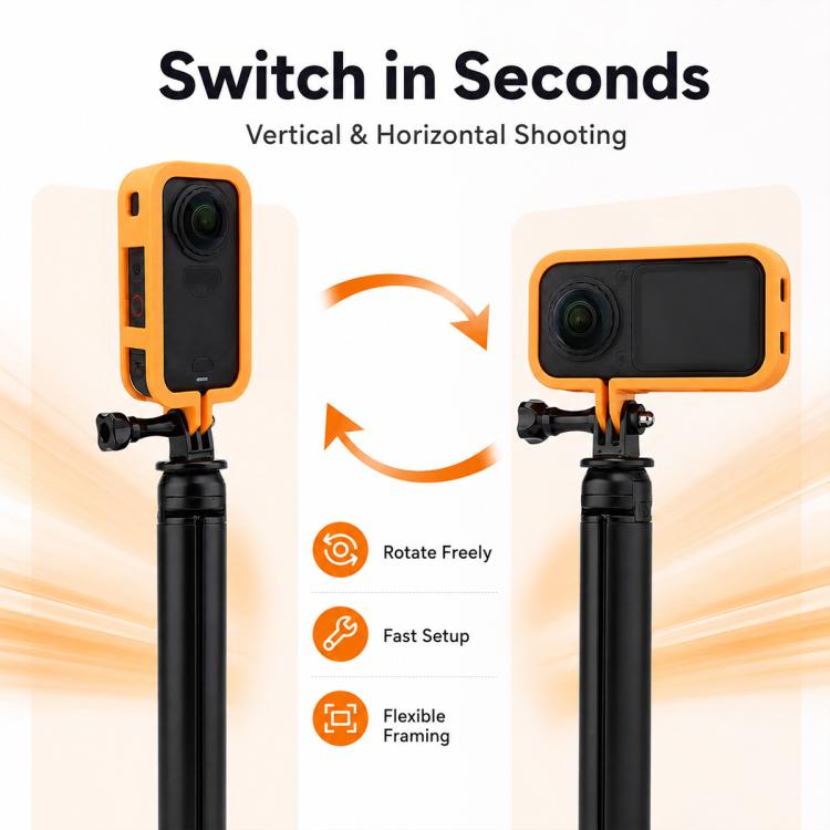 Camera Protective Frame with 1/4 Screw Mount — Horizontal Frame Orange