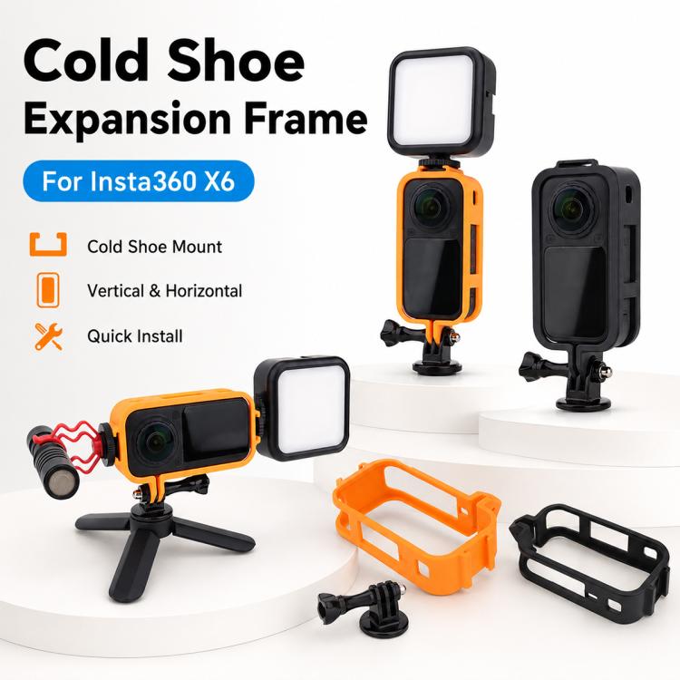Camera Protective Frame with 1/4 Screw Mount & Cold Shoe — Horizontal Frame Black