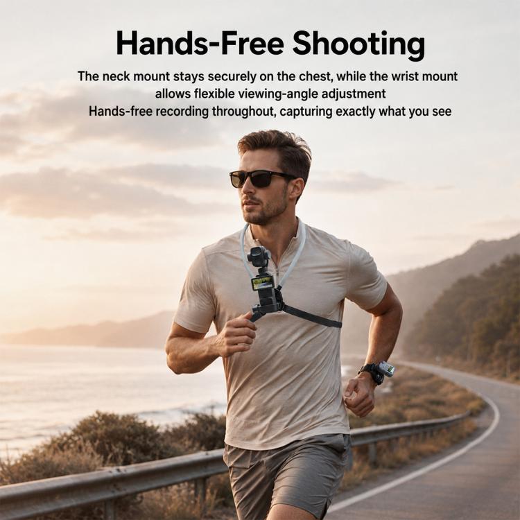 Lazy Neck Bracket POV View Mount — Neck Mount & Wrist Strap Set