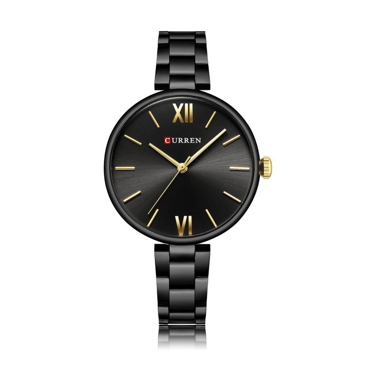 CURREN M9017 Women Stylish Quartz Watch with Alloy Strap — White Shell White Dial