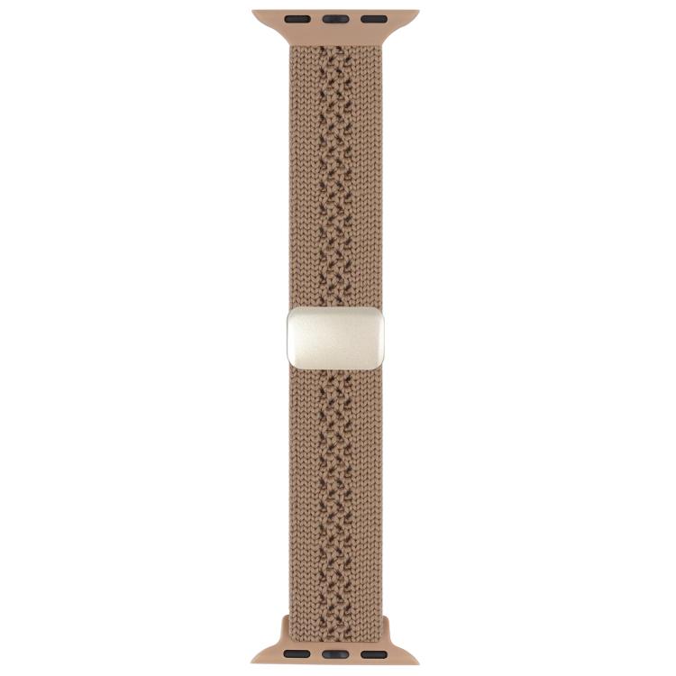 Slim Magnetic Clasp Knitted Nylon Watch Band — Wine Red