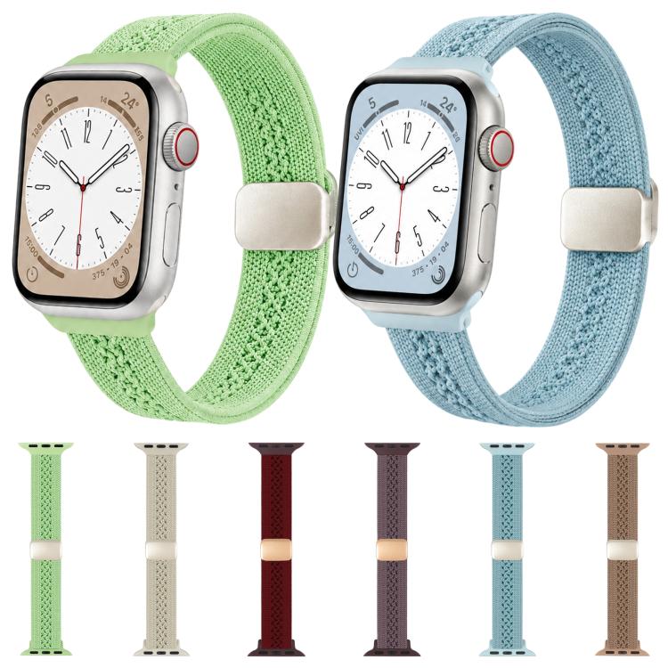 Slim Magnetic Clasp Knitted Nylon Watch Band