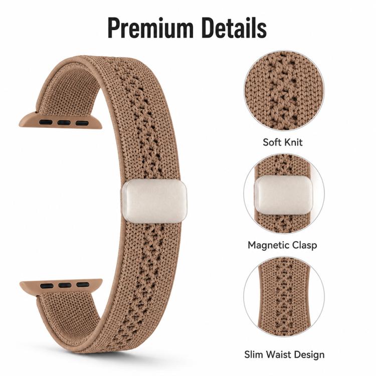 Slim Magnetic Clasp Knitted Nylon Watch Band