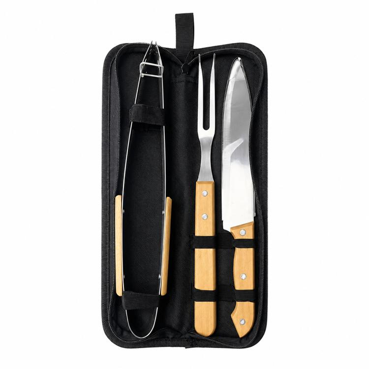 LsCook Portable Stainless Steel BBQ Tools with Carrying Bag — 2 PCS/Set