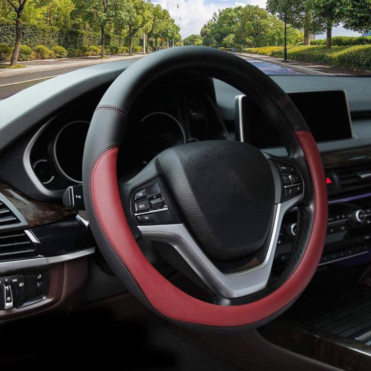 Car Microfiber Leather Steering Wheel Cover, Diameter: 38cm — Grey