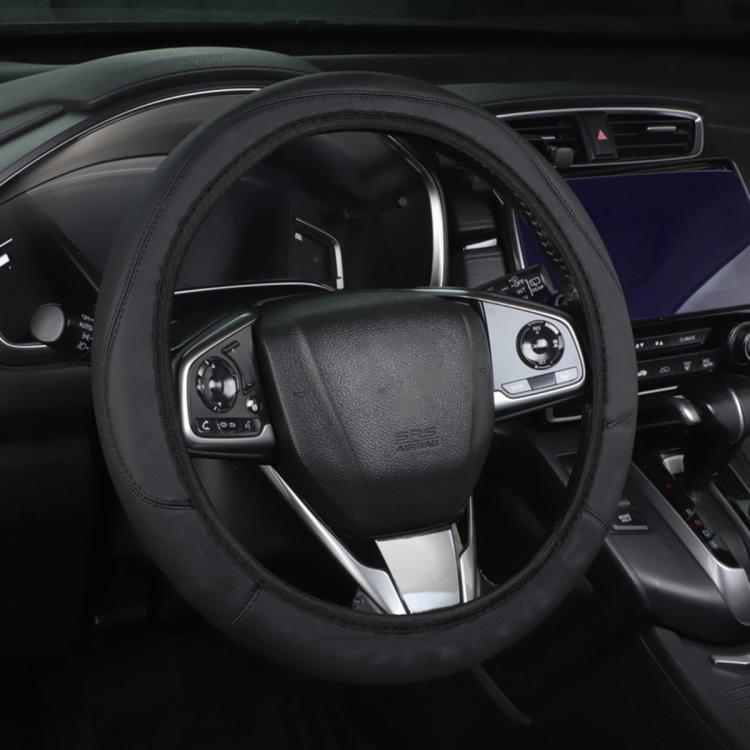 Car Microfiber Leather Steering Wheel Cover, Diameter: 38cm — with Inner Ring