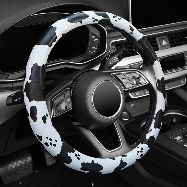 Car Cow Print Steering Wheel Cover, Diameter: 38cm
