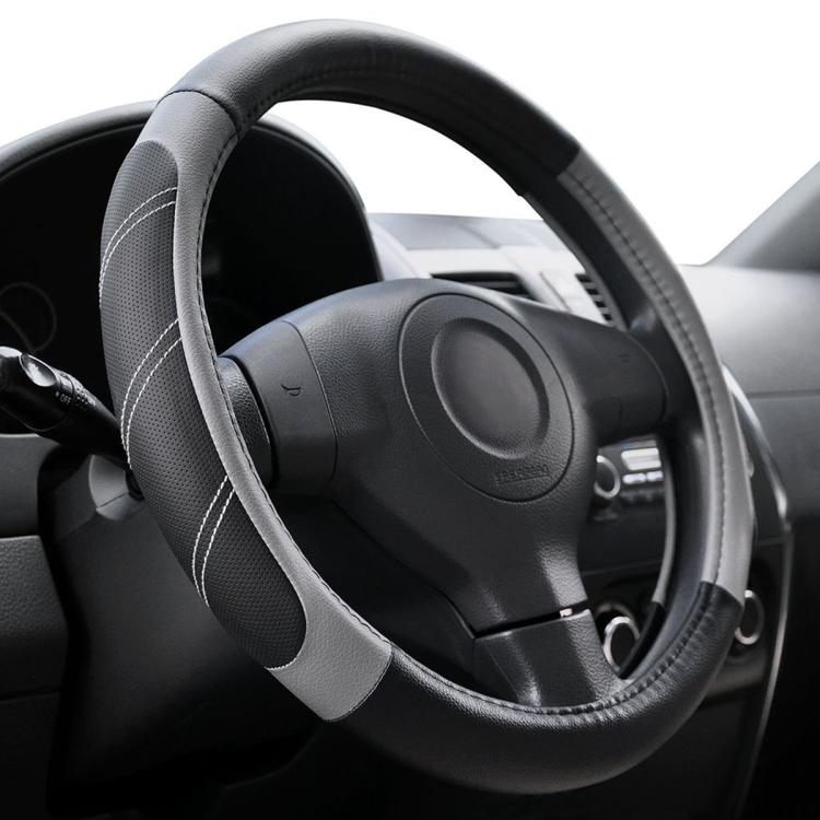 Car Faux Leather Steering Wheel Cover, Diameter: 38cm — Red