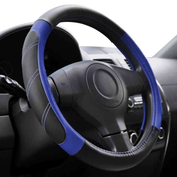 Car Faux Leather Steering Wheel Cover, Diameter: 38cm — Coffee