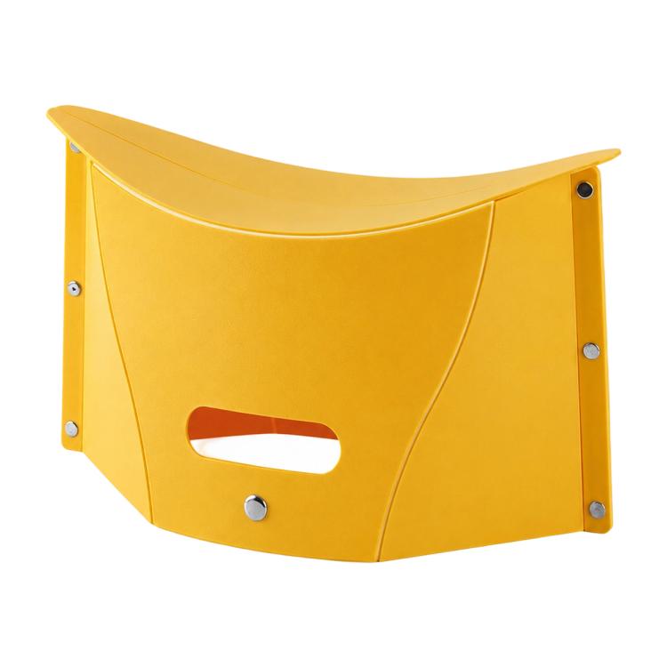 Portable Foldable PP Card Stool with Storage Basket — Red