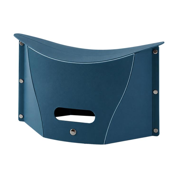 Portable Foldable PP Card Stool with Storage Basket — Yellow