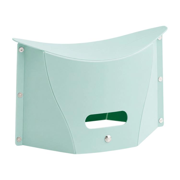 Portable Foldable PP Card Stool with Storage Basket — Blue