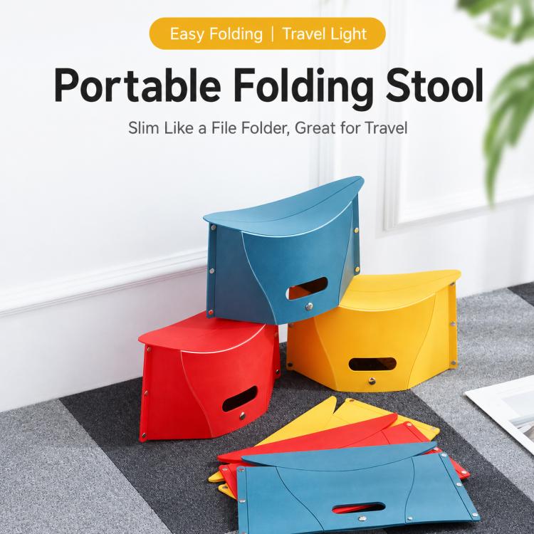 Portable Foldable PP Card Stool with Storage Basket — Green