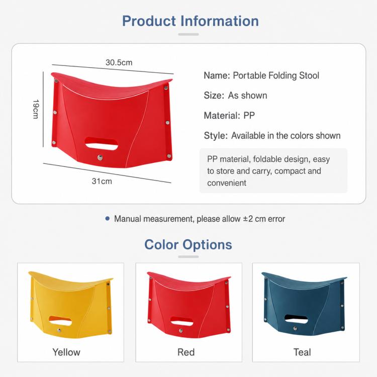 Portable Foldable PP Card Stool with Storage Basket — view 6