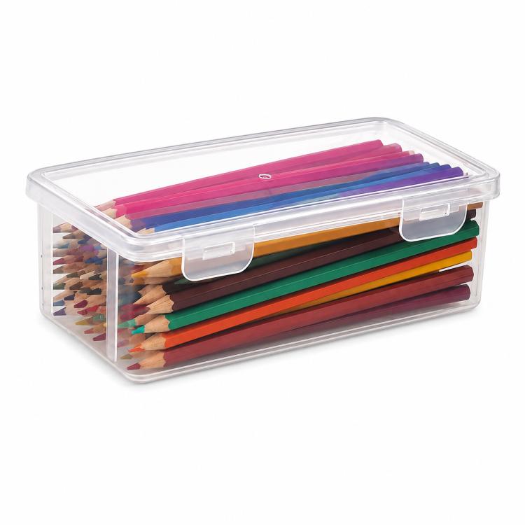 Large-Capacity Clear Stationery Storage Box