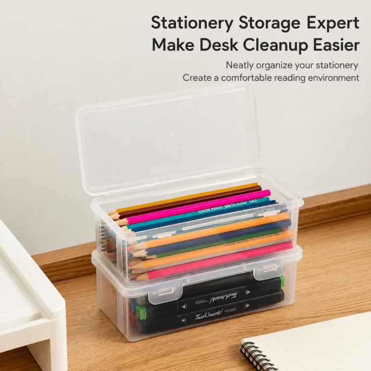 Large-Capacity Clear Stationery Storage Box — view 2