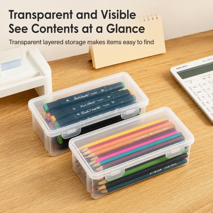 Large-Capacity Clear Stationery Storage Box — view 5