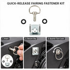 17mm Motorcycle Quick Release Screws FRP 1/4 D-ring Turn Race Fairing Fastener