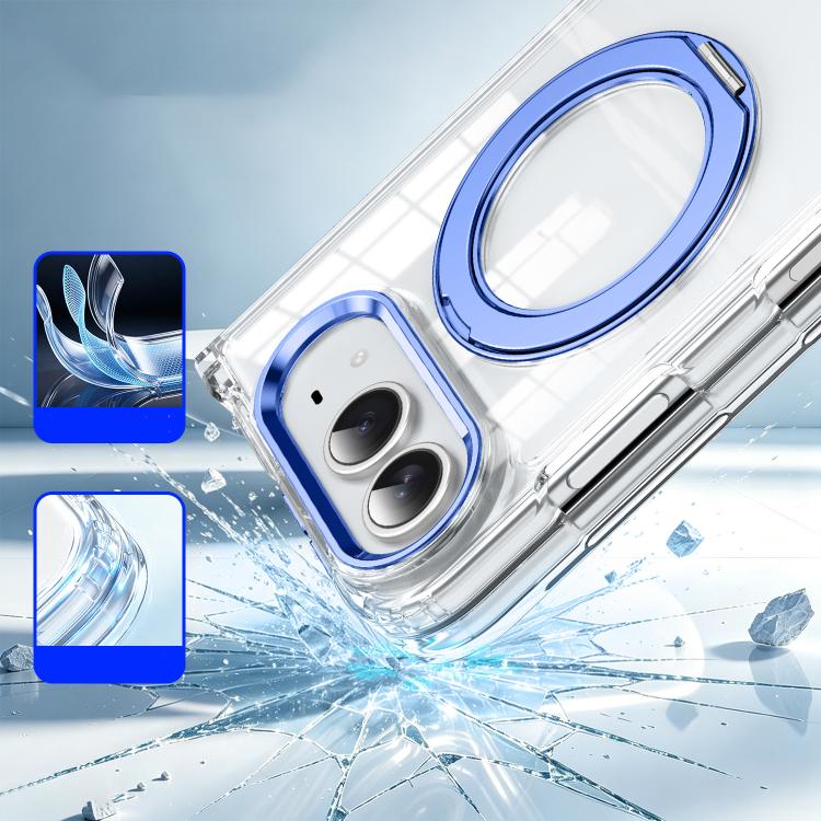 Four-corner Airbag Acrylic Transparent TPU Magnetic Phone Case with 360-degree Stand