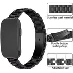 Slim Three Beads Flat Stainless Steel Watch Band