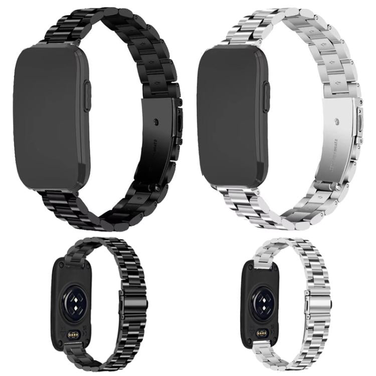 Slim Three Beads Flat Stainless Steel Watch Band
