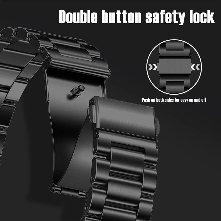 Slim Three Beads Flat Stainless Steel Watch Band