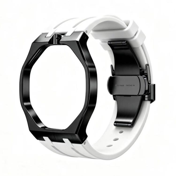 Metal Case Integrated Butterfly Clasp Silicone Watch Band