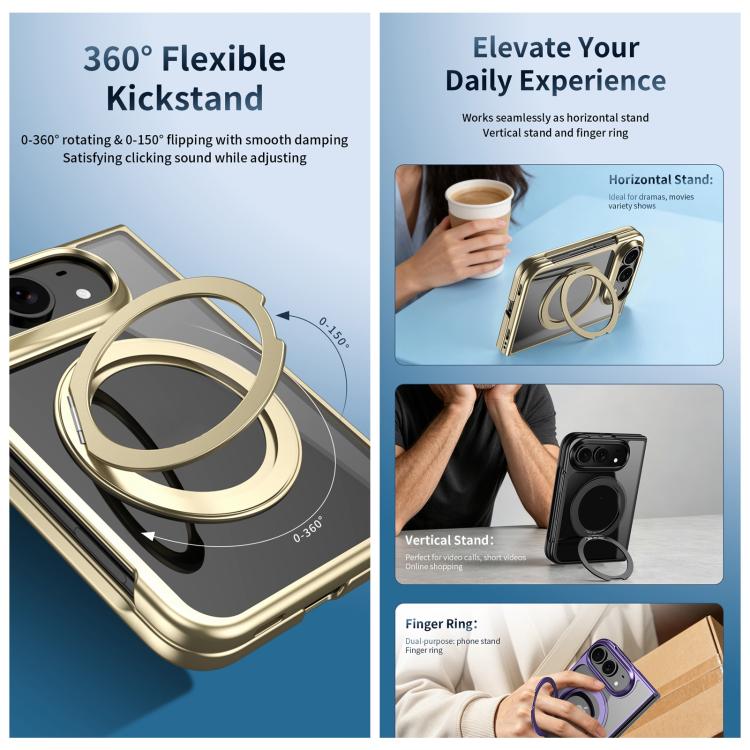 Clear Plated Magnetic Ring Holder Integrated Film Phone Case
