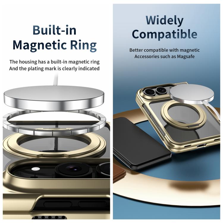 Clear Plated Magnetic Ring Holder Integrated Film Phone Case