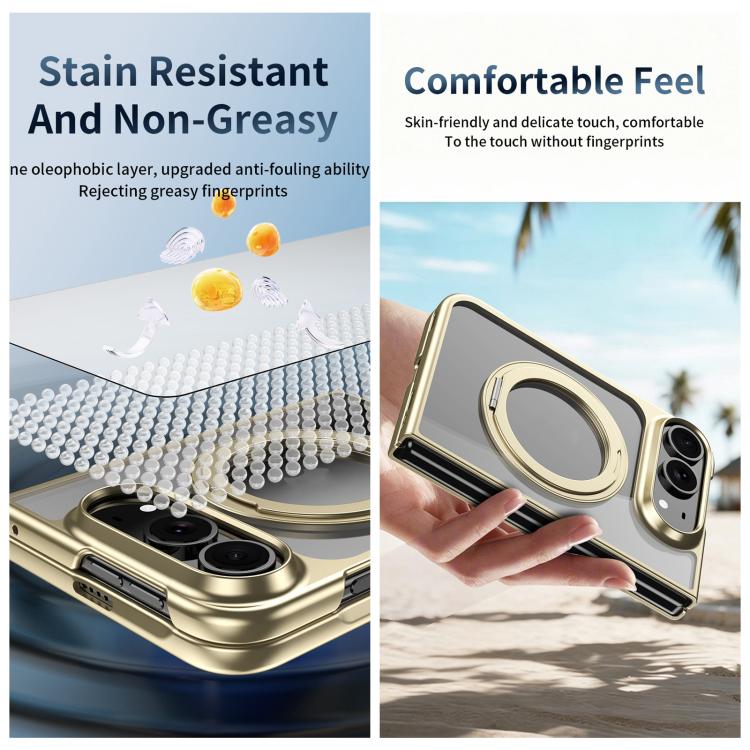 Clear Plated Magnetic Ring Holder Integrated Film Phone Case