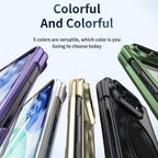 Clear Plated Magnetic Ring Holder Integrated Film Phone Case