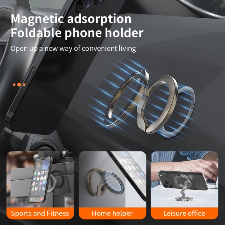 Electroplated Version Multifunctional Fully Foldable Rotating Magnetic Phone Holder