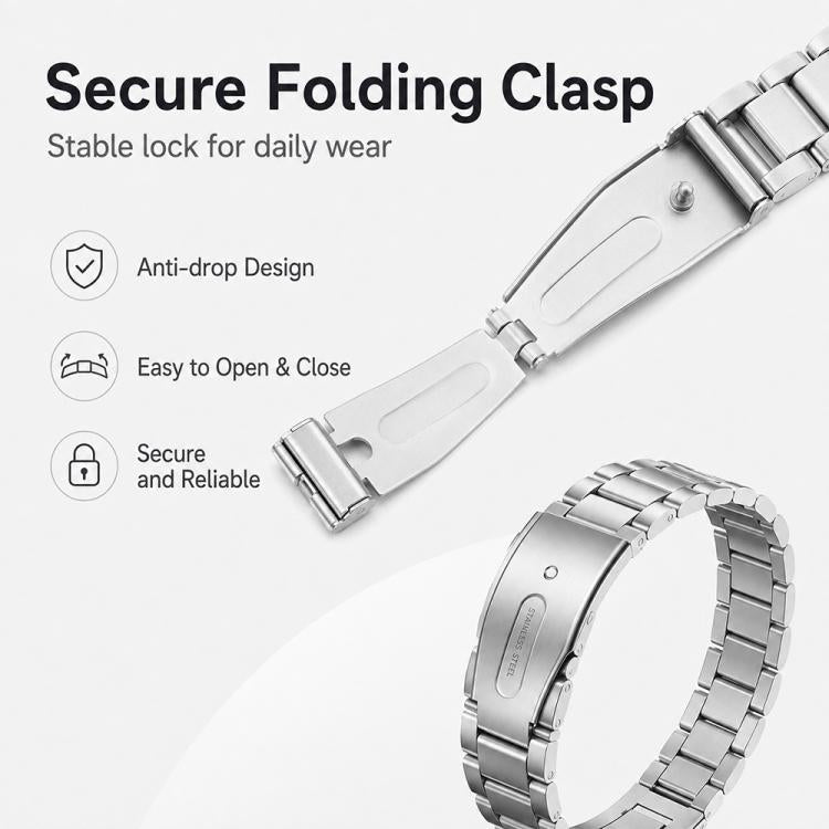 Three Beads Folding Clasp Titanium Alloy Watch Band