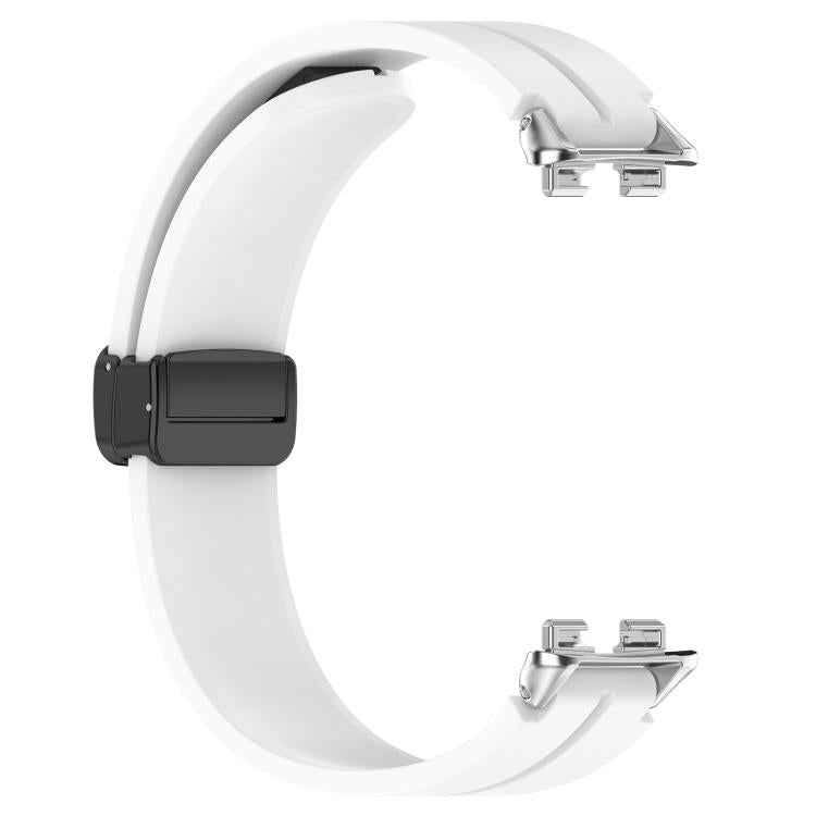 Folding Magnetic Black Clasp Solid Color Silicone Watch Band