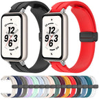 Folding Magnetic Black Clasp Solid Color Silicone Watch Band
