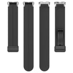 Folding Magnetic Black Clasp Solid Color Silicone Watch Band
