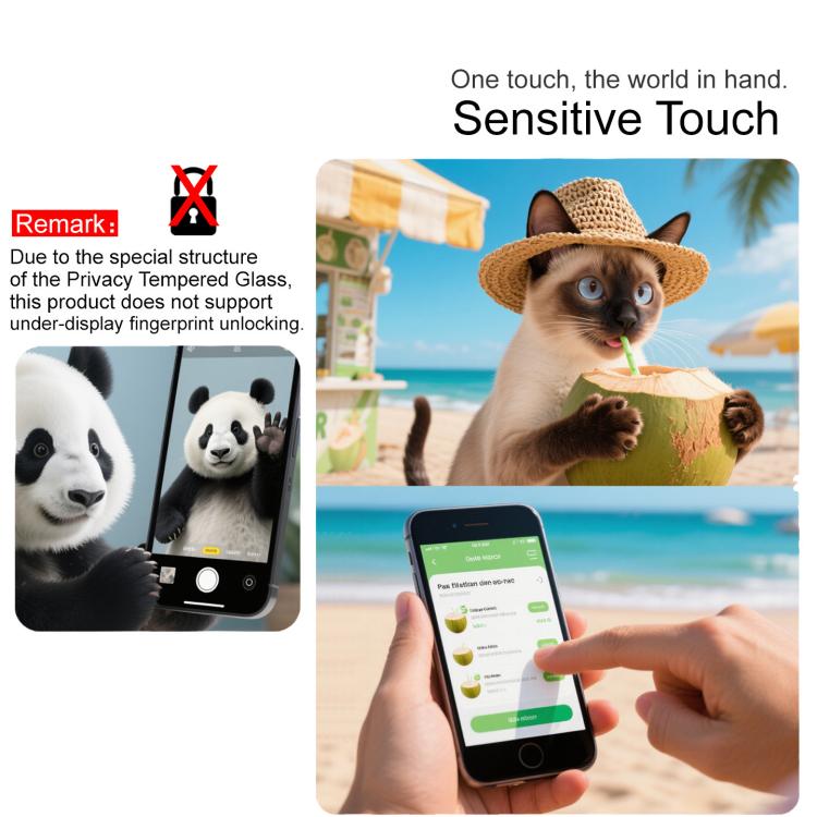 imak Full Screen Coverage Privacy Tempered Glass Film, Not Support Fingerprint Unlocking