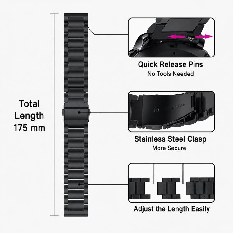 xDfind Three Beads Stainless Steel Watch Band