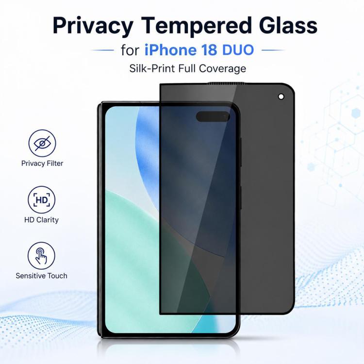 XDcase 2 PCS/Pack Silk-Printed 180 Anti-Spy Tempered Glass Screen Protector