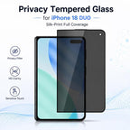 XDcase 2 PCS/Pack Silk-Printed 180 Anti-Spy Tempered Glass Screen Protector