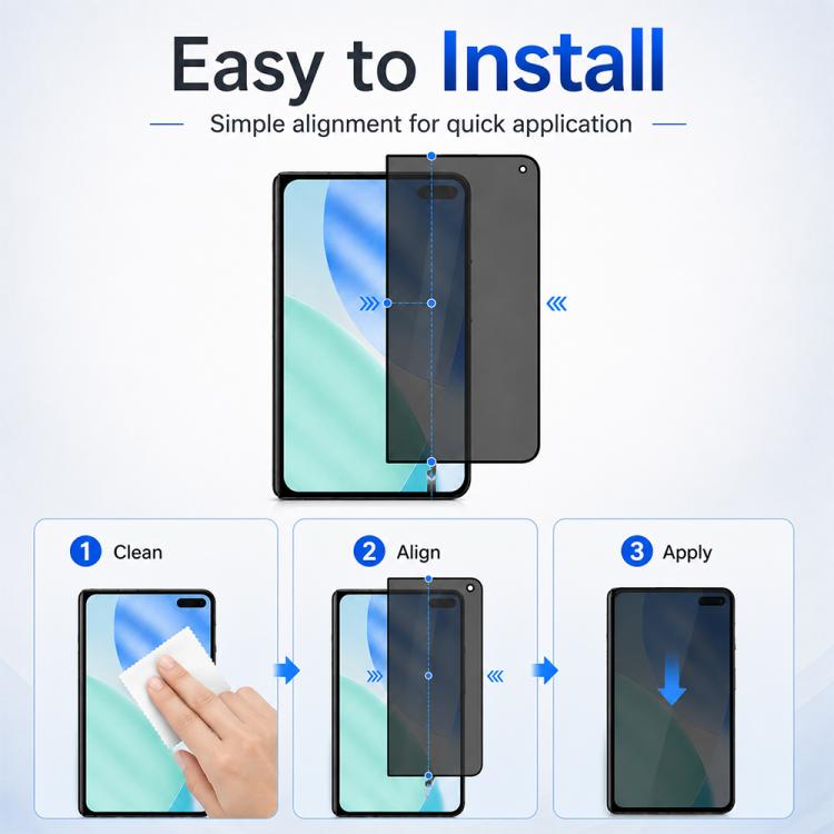 XDcase 2 PCS/Pack Silk-Printed 180 Anti-Spy Tempered Glass Screen Protector