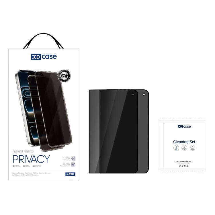 XDcase 2 PCS/Pack Silk-Printed 180 Anti-Spy Tempered Glass Screen Protector
