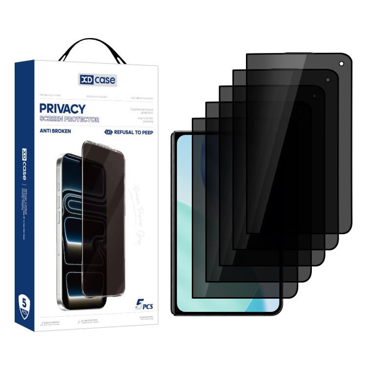 XDcase 5 PCS/Pack Silk-Printed 180 Anti-Spy Tempered Glass Screen Protector