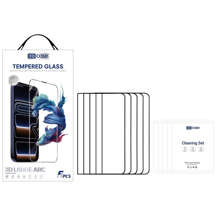 XDcase 5 PCS/Pack Silk-Printed HD Tempered Glass Film