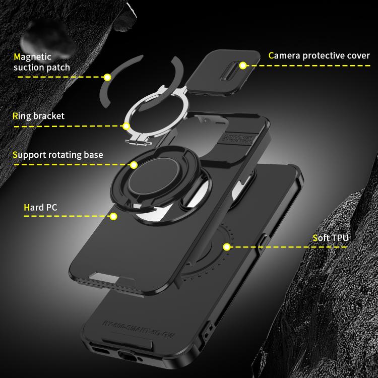 Sliding Camshield Ring Holder Phone Case — Blue