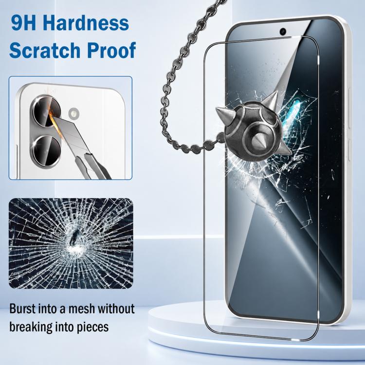 XDcase 2 PCS/Pack Silk-Printed HD Tempered Glass Film Support Fingerprint Unlock