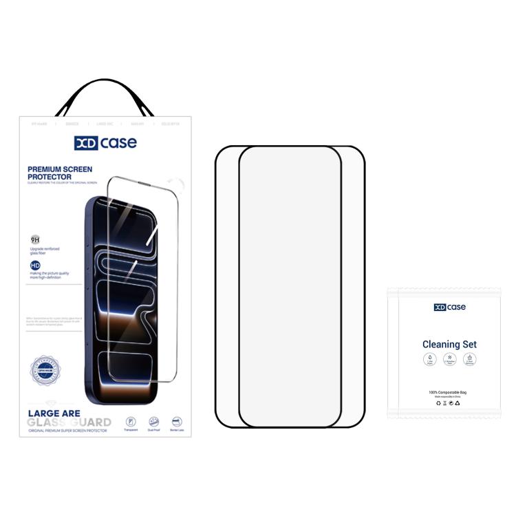 XDcase 2 PCS/Pack Silk-Printed HD Tempered Glass Film Support Fingerprint Unlock