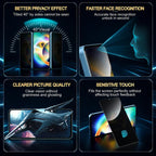 XDcase 2 PCS/Pack Silk-Printed Anti-Spy Tempered Glass Screen Protector Support Fingerprint Unlock